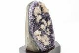 6.05" Amethyst Cluster with Calcite and Wood Base - Uruguay - #199985-1